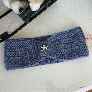 2/$49 Handmade Extra Soft Ear Warmer Periwinkle Blue Purple Snowflake Winter
